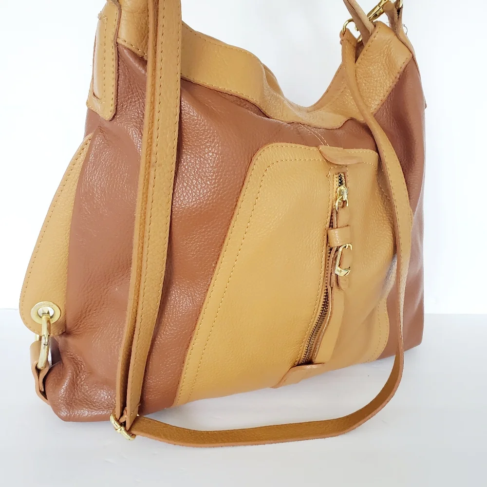 Real Genuine Leather Shoulder Bag Hobo Purse Minimaliat Academia Teacher Modest